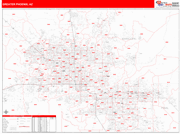 Port St. Lucie Metro Area Wall Map Red Line Style